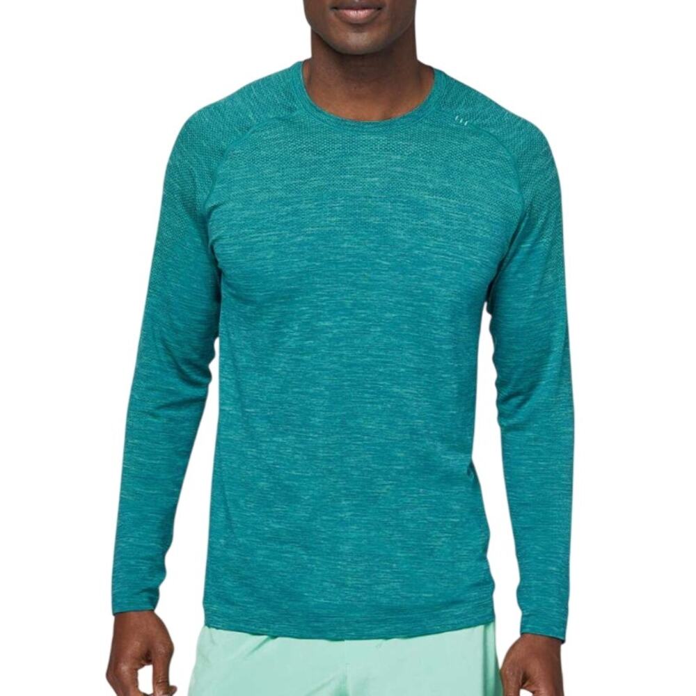Lululemon Men's Large Metal Vent Tech Long Sleeve Teal Athletic Workout Shirt